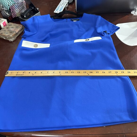Tommy Hilfiger Dress Womens 4 Blue Short Sleeve Sheath Dress Career Work - Picture 11 of 14